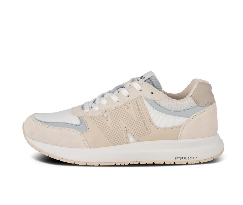 NEW WODEN women's rigmor reflective low top sneakers in ivory